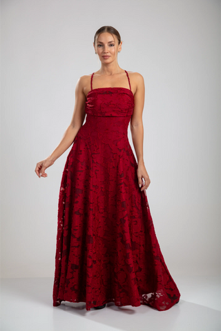 שמלת רוזל – אדום בורדו