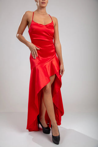 שמלת סולין - אדום קרימזון