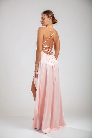 Solène Cascade Dress - Blush Pink