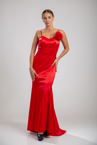 שמלת ורד קרמין – אדום ארגמן