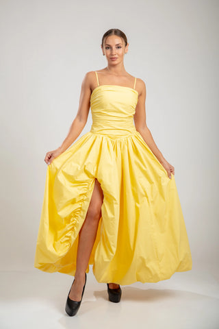 שמלת מרסליין – צהוב חמאה