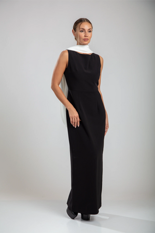 Noctyra Gown – Black & White