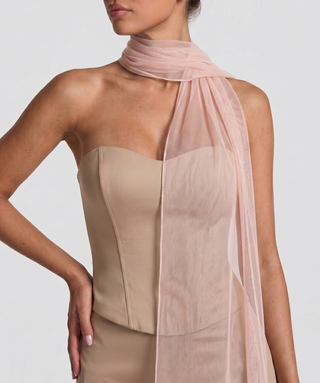 Lucent Veil Scarf — Powder Blush