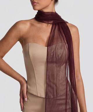 Lucent Veil Scarf — Soft Burgundy