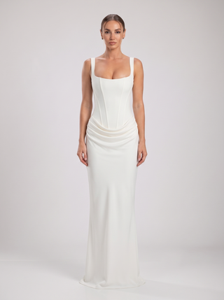 Nocturne Corset Gown – White