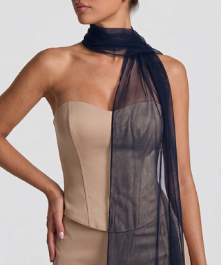 Lucent Veil Scarf — Midnight Navy