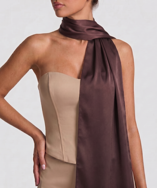 Lustre Wrap Scarf — Espresso Plum
