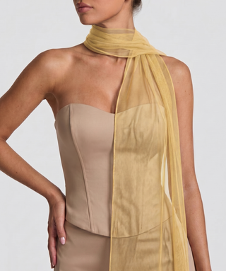 Lucent Veil Scarf — Butter Gold