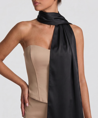 Lustre Wrap Scarf — Midnight Black