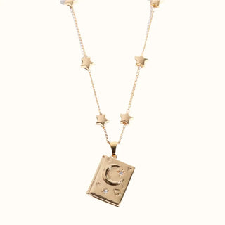 Star and Moon Necklace "You Are My Soul" - Celeste