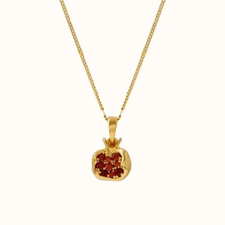 Inlaid pomegranate pendant necklace - Abigail