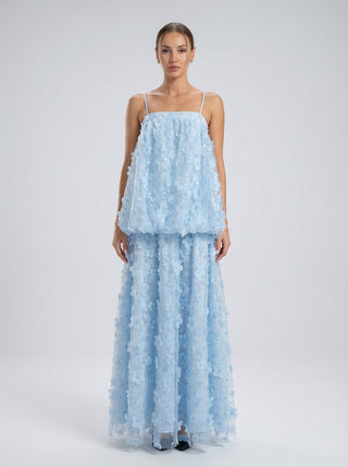 שמלת אירועים בצבע כחול פודרה – אמאני