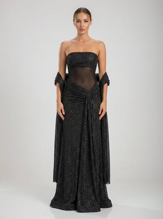 שמלות אסטריקס מבריק - שחור