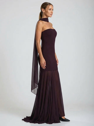 Aurelia Veil Gown – Plum