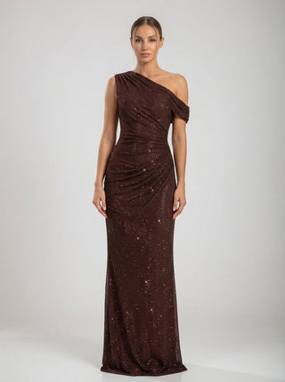 שמלות כתף אחת אורקס — ברונזה מנצנצת