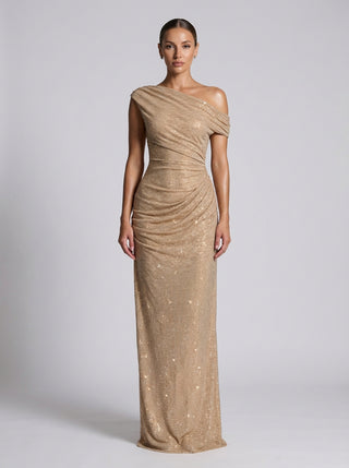 שמלות כתף אחת אורס — ברק זהב