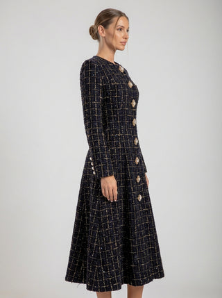 שמלת מעיל טוויד מעוטרת של Celeste