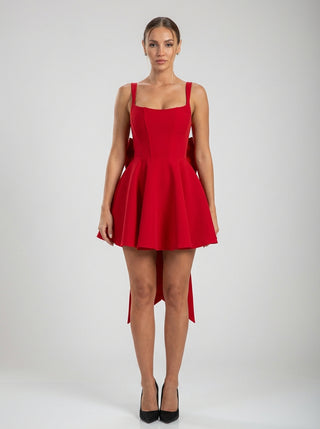 שמלת מיני אקליפסרה – אדום