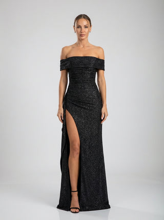 Marceline Gown – Black Sparkle