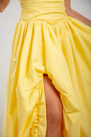 שמלת מרסלין – צהוב חמאה