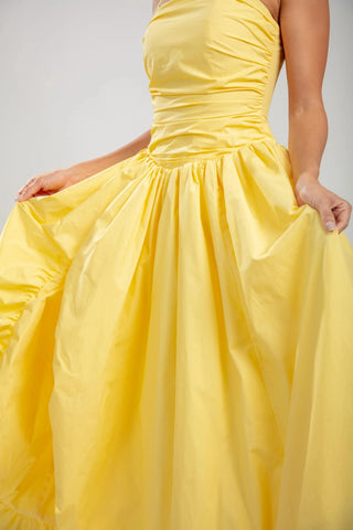 שמלת מרסלין – צהוב חמאה