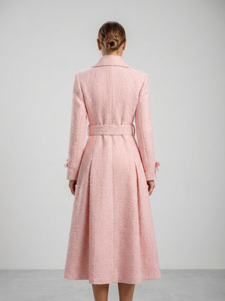 שמלת מעיל טוויד ורודה של מרגו