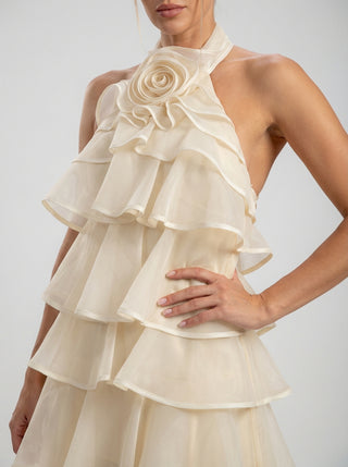 ניה – שמלת אירועים בצבע שמפניה