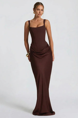 Nocturne Corset Gown – Chocolate Brown