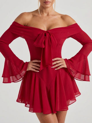 שמלת מיני נוקטורן - אדום