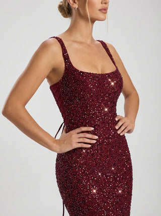 שמלות ריגליה – ברגונדי מנצנץ