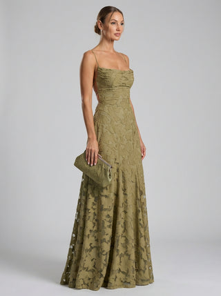 Roselle Gown – Olive Green