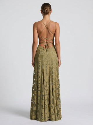 Roselle Gown – Olive Green