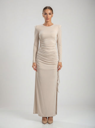 Ruched Long Sleeve Maxi Dress