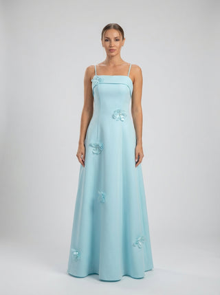 שמלת אירועים בצבע כחול קרח – Sade 