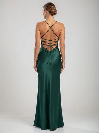 שמלות סאטן סרפינה – ירוק אמירלד