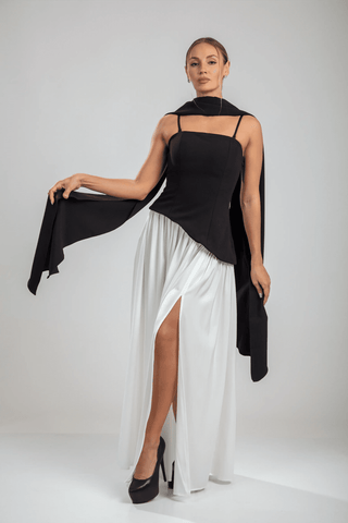 שמלות סרפין – שחור/לבן