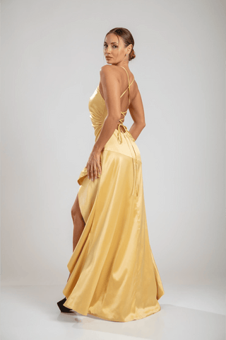 שמלות סולן קסקדה - לימון