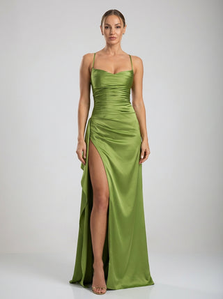 שמלת ולוריה – ירוק זית