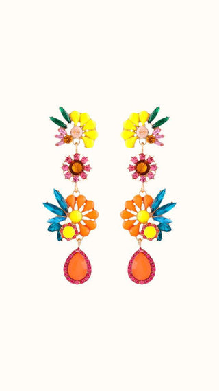 Inlaid flower and leaf earrings - Cleopatra
