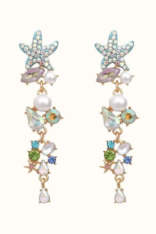Long earrings with pearls and crystals - Ella
