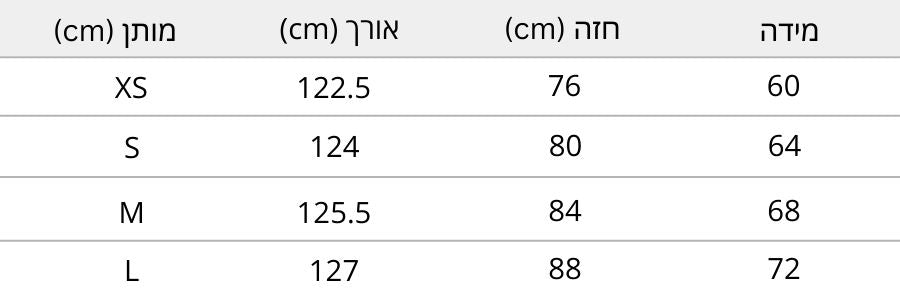 Solène Cascade Dress - Crimson Red Size Chart Hebrew
