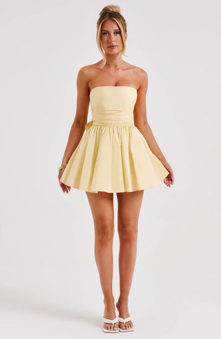 Aurorae Mini Dress — Lemon Yellow
