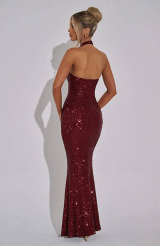 Aurelia Halter Gown — Red Sparkle