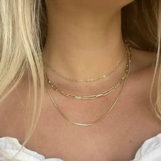 Set of layered necklaces in link design - Daniel