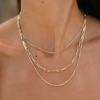 Set of layered necklaces in link design - Daniel