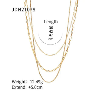 Set of layered necklaces in link design - Daniel