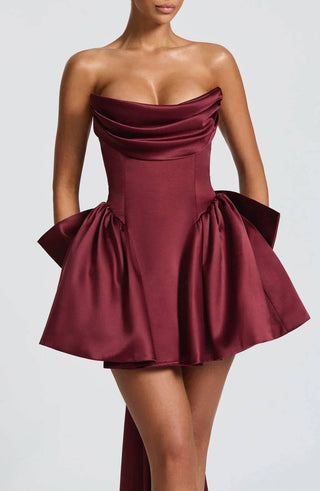 Celestine Mini Dress — Cherry Lacquer