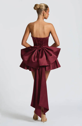 Celestine Mini Dress — Cherry Lacquer