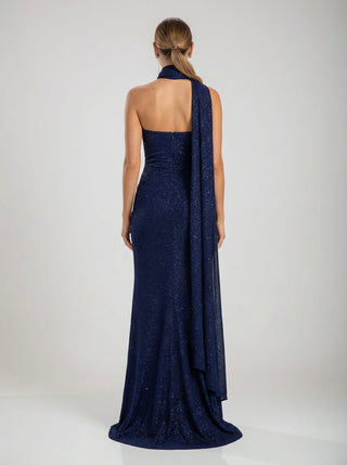 שמלת צעיף נוקטירה — נייבי מבריק