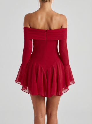 שמלת מיני נוקטורן - אדום